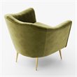 Omax Decor Nova Steel & Velvet Fabric Upholstered Accent Chair in Olive Green
