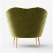 Omax Decor Nova Steel & Velvet Fabric Upholstered Accent Chair in Olive Green