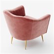 Omax Decor Nova Steel & Velvet Fabric Upholstered Accent Chair in Ash Rose Pink