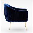 Omax Decor Julia Velvet Upholstered Accent Armchair with Gold Legs in Blue