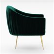 Omax Decor Julia Velvet Upholstered Accent Armchair with Gold Legs in Green