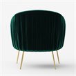 Omax Decor Julia Velvet Upholstered Accent Armchair with Gold Legs in Green