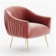 Omax Decor Julia Velvet Upholstered Accent Armchair with Gold Legs in Rose Pink