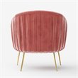 Omax Decor Julia Velvet Upholstered Accent Armchair with Gold Legs in Rose Pink