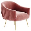 Omax Decor Julia Velvet Upholstered Accent Armchair with Gold Legs in Rose Pink