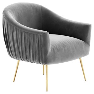 omax decor julia steel/fabric accent armchair with gold legs