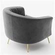 Omax Decor Sven Barrel Steel/Velvet Accent Chair with Gold Legs in Gray