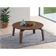 Omax Decor Mod Round Shape Mid-Century Wood Coffee Table in Brown