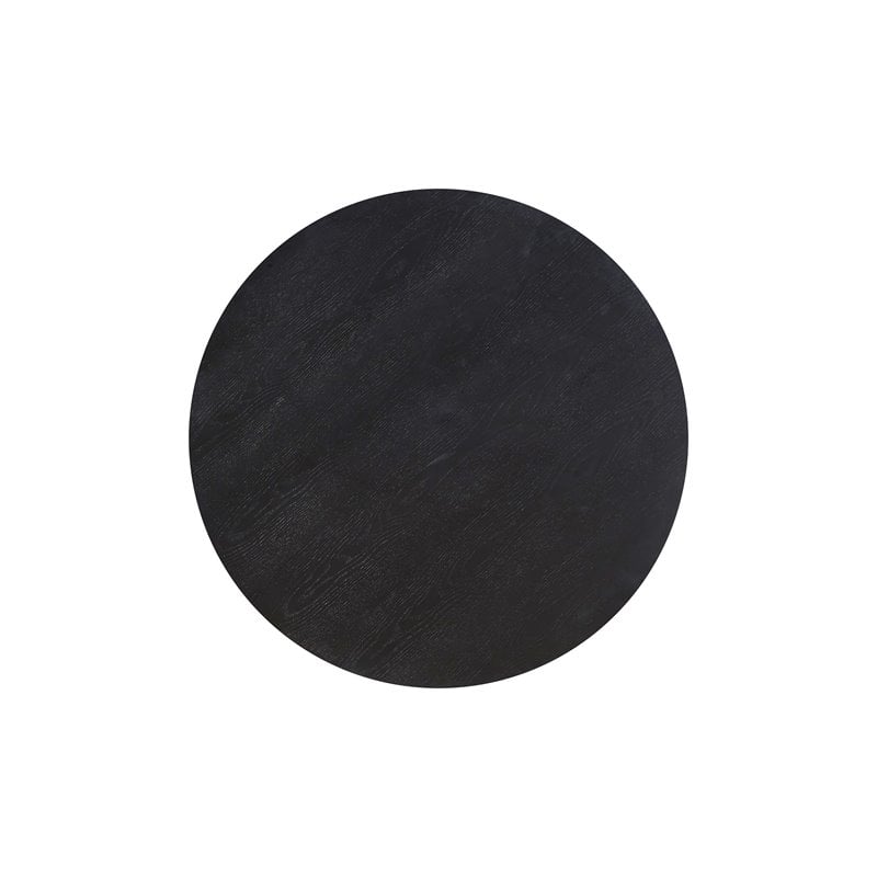 Omax Decor Mod Round Shape Mid-Century Wood Coffee Table in Black