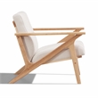 Omax Decor Zola Solid Wood and Fabric Upholstered Accent Armchair in Beige/Oak