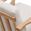 Omax Decor Zola Solid Wood and Fabric Upholstered Accent Armchair in Beige/Oak