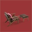 Omax Decor Zola Solid Wood and Fabric Upholstered Accent Armchair in Brown