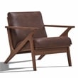 Omax Decor Zola Solid Wood and Fabric Upholstered Accent Armchair in Brown