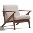 Omax Decor Zola Solid Wood and Fabric Upholstered Accent Armchair in Walnut/Beige