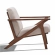 Omax Decor Zola Solid Wood and Fabric Upholstered Accent Armchair in Walnut/Beige