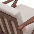 Omax Decor Zola Solid Wood and Fabric Upholstered Accent Armchair in Walnut/Beige
