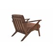 Omax Decor Zola Solid Wood and Fabric Upholstered Accent Armchair in Mocha Brown
