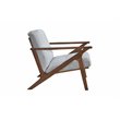 Omax Decor Zola Solid Wood and Fabric Upholstered Accent Armchair in Gray