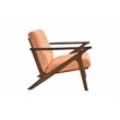 Omax Decor Zola Solid Wood and Fabric Upholstered Accent Armchair in Orange