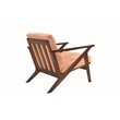 Omax Decor Zola Solid Wood and Fabric Upholstered Accent Armchair in Orange