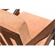 Omax Decor Zola Solid Wood and Fabric Upholstered Accent Armchair in Orange