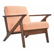 Omax Decor Zola Solid Wood and Fabric Upholstered Accent Armchair in Orange