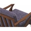 Omax Decor Zola Solid Wood and Fabric Upholstered Accent Armchair in Purple