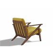 Omax Decor Zola Solid Wood and Velvet Upholstered Accent Armchair in Gold