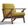 Omax Decor Zola Solid Wood and Velvet Upholstered Accent Armchair in Gold