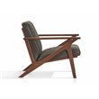 Omax Decor Zola Solid Wood and Fabric Upholstered Accent Armchair in Black