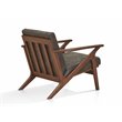 Omax Decor Zola Solid Wood and Fabric Upholstered Accent Armchair in Black