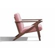 Omax Decor Zola Solid Wood and Velvet Upholstered Accent Armchair in Blush Pink