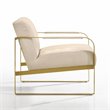 Omax Decor Mason Steel/Fabric Upholstered Lounge Accent Chair in Beige/Gold