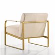 Omax Decor Mason Steel/Fabric Upholstered Lounge Accent Chair in Beige/Gold
