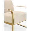 Omax Decor Mason Steel/Fabric Upholstered Lounge Accent Chair in Beige/Gold