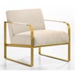 Omax Decor Mason Steel/Fabric Upholstered Lounge Accent Chair in Beige/Gold