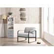 Omax Decor Mason Steel/Fabric Upholstered Lounge Accent Chair in Gray/Black