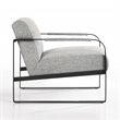 Omax Decor Mason Steel/Fabric Upholstered Lounge Accent Chair in Gray/Black