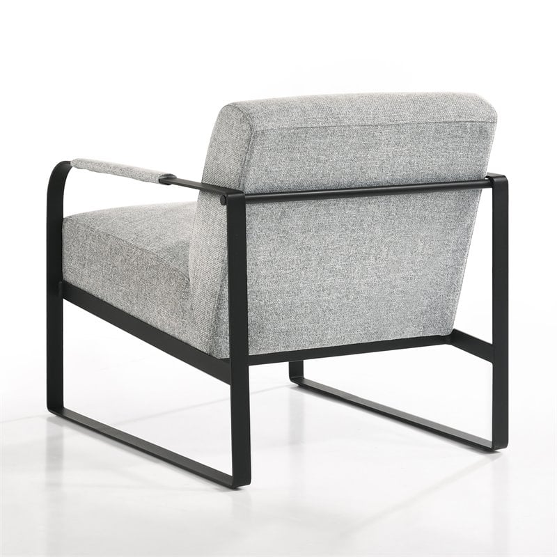 Omax Decor Mason Steel/Fabric Upholstered Lounge Accent Chair in Gray/Black