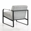 Omax Decor Mason Steel/Fabric Upholstered Lounge Accent Chair in Gray/Black