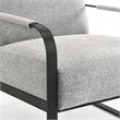 Omax Decor Mason Steel/Fabric Upholstered Lounge Accent Chair in Gray/Black