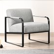 Omax Decor Mason Steel/Fabric Upholstered Lounge Accent Chair in Gray/Black