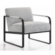 Omax Decor Mason Steel/Fabric Upholstered Lounge Accent Chair in Gray/Black