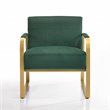 Omax Decor Mason Steel/Velvet Upholstered Lounge Accent Chair in Green/Gold