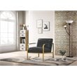 Omax Decor Mason Steel/Genuine Leather Lounge Accent Chair in Black/Gold