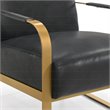 Omax Decor Mason Steel/Genuine Leather Lounge Accent Chair in Black/Gold