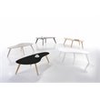 Omax Decor Tulip Kidney Shaped Mid-Century Wood Coffee Table in Black