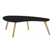 Omax Decor Tulip Kidney Shaped Mid-Century Wood Coffee Table in Black