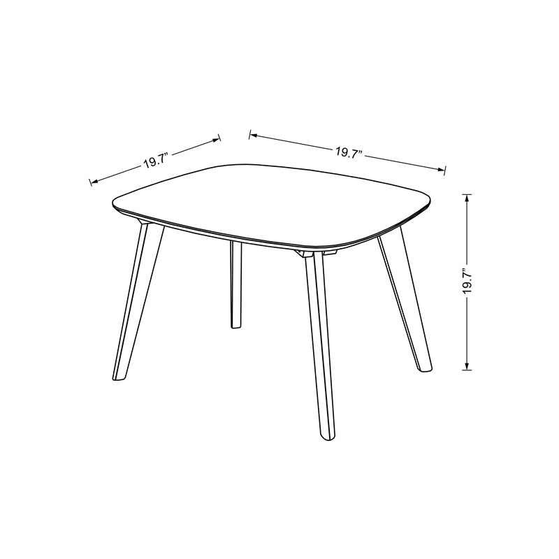 Omax Decor Dana Solid Wood End Table with Powder Coated Black Legs in Walnut