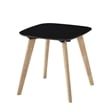 Omax Decor Dana Solid Wood End Table with Natural Oak Stain Legs in Black